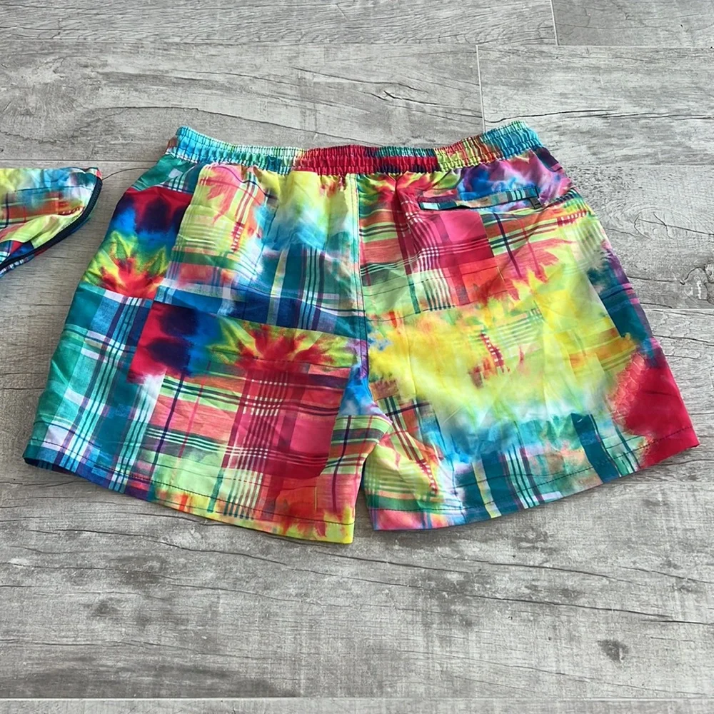 Polo Ralph‎ Lauren Swim Shorts Trunks Colorful Plaid Packable Mens Size XL